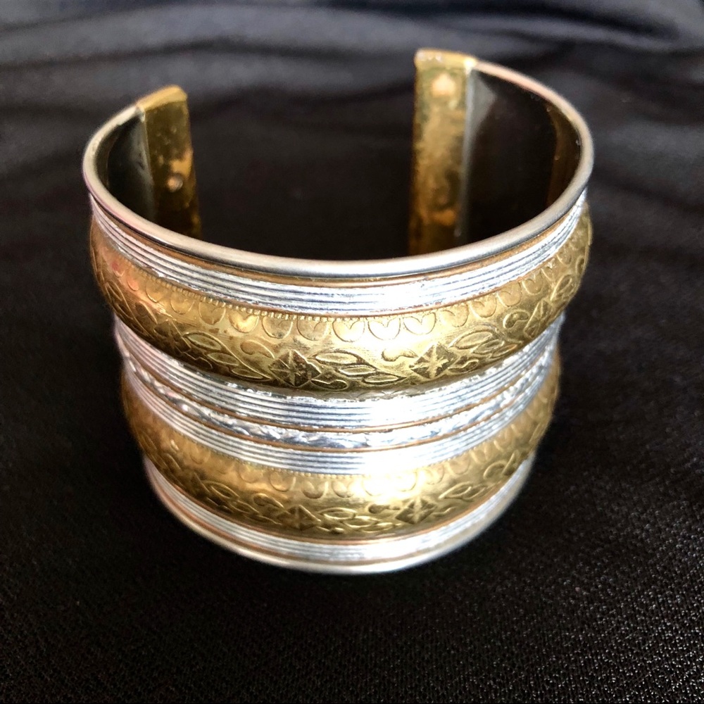 Gold and Silver Cuff Bracelet